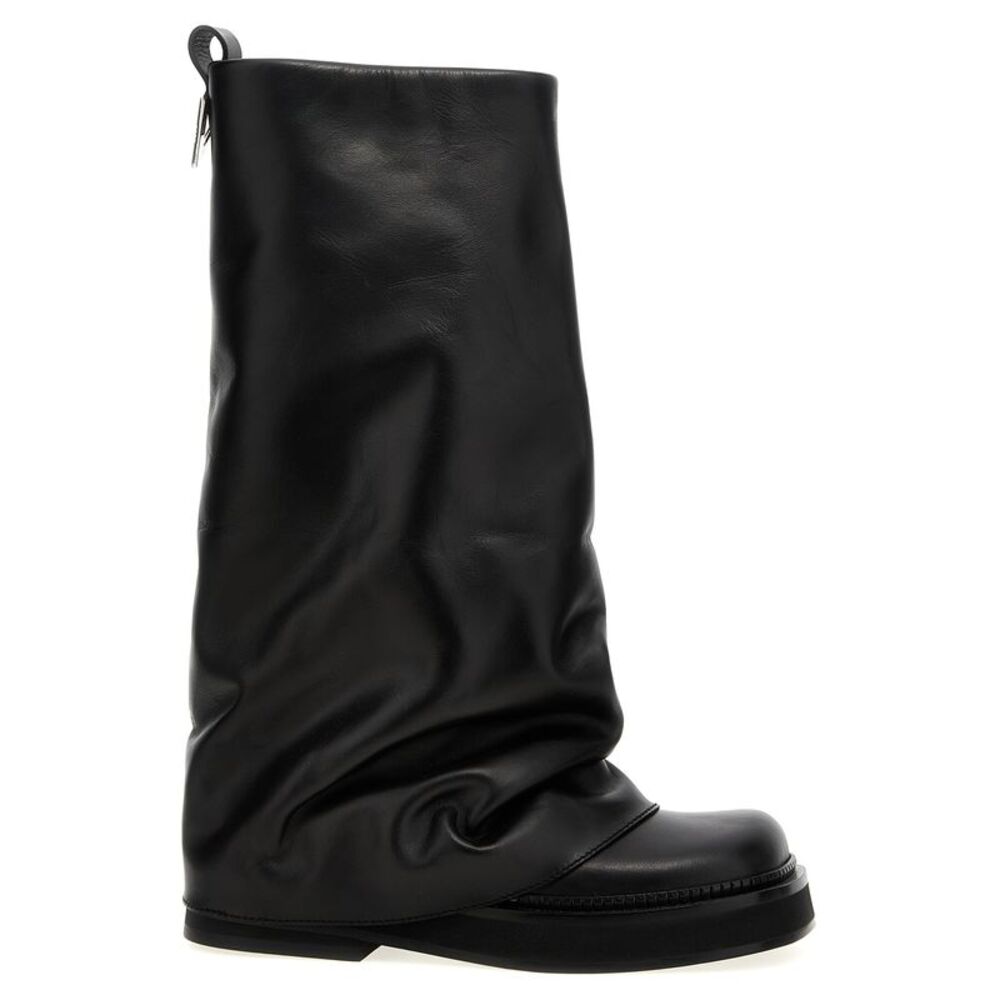 The Attico Black Calfskin Over The Women's Knee